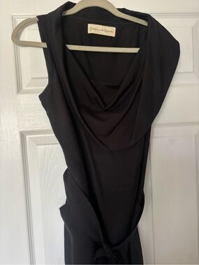 Black Draped Neck Dress 100% silk